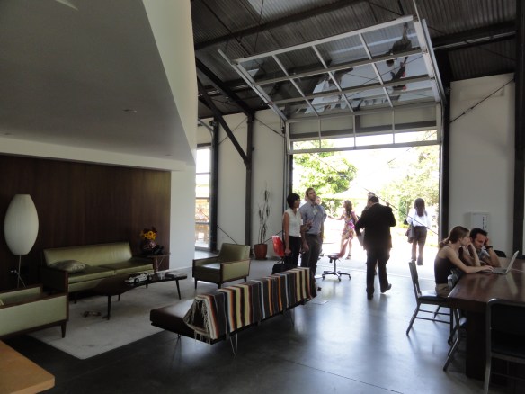 Area adjacent to a Glass Door to Outdoor space Makes an Excellent Area for a Casual Meeting Area