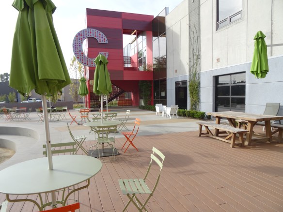 More outdoor seating at Playa Jefferson Campus, Playa Vista